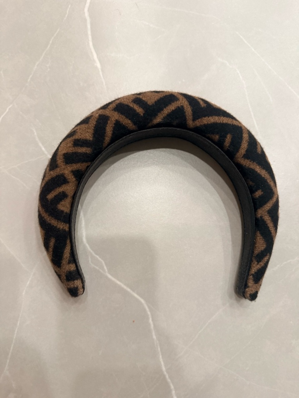 Fendi Brown & Black Logo Padded Headband